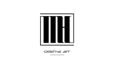 MH, HM, M, H abstract letters logo monogram