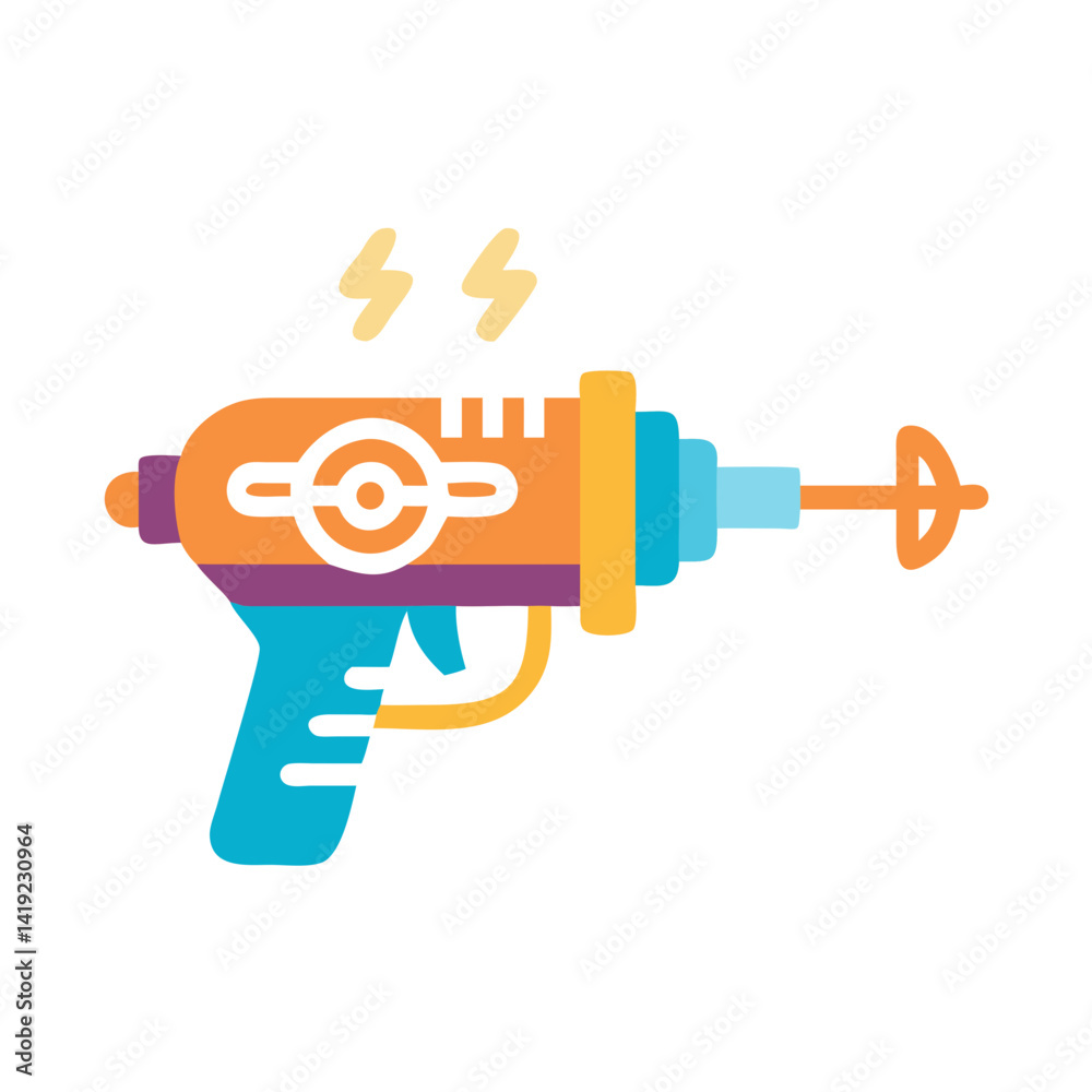 Poster Blaster Gun Icon Representing Sci-Fi Weapon and Futuristic Technology