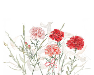 bouquet of red carnations