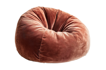 Luxurious corduroy beanbag chair perfect for relaxation and comfort shown against a black on transparent background