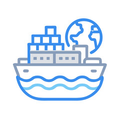 Argo Ship Icon Representing Global Shipping and International Freight