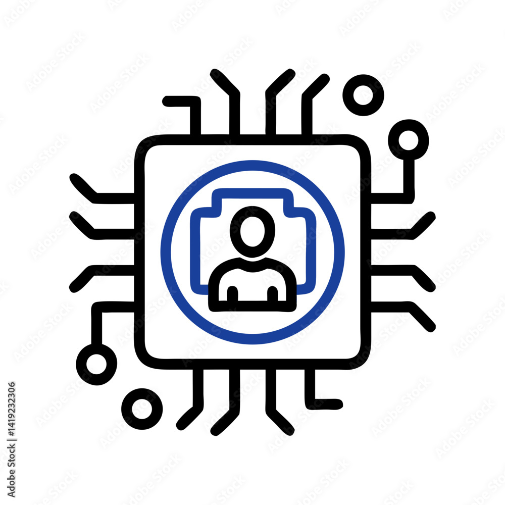 Aufkleber circuit-badge-icon-representing-digital-identity