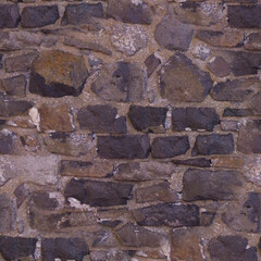 An old grey stone wall. Grey stone background. Brick texture. Brickwork.