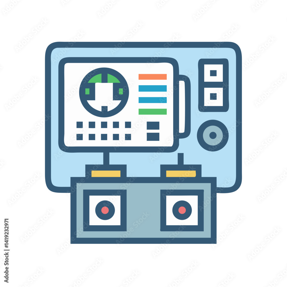 Leinwandbilder Control Terminal Icon Representing High-Tech Operations and Digital Systems