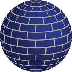 Blue sphere with brick pattern