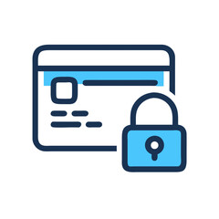 Fototapeta premium Credit Card with Lock Icon Representing Secured Payment and Financial Protection