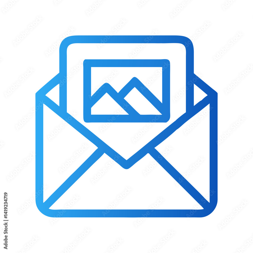 Leinwandbilder envelope with image icon representing graphic design and digital communication