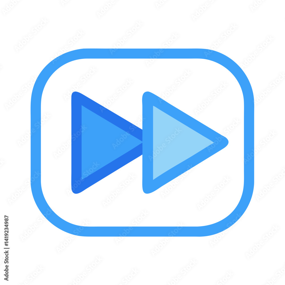 Leinwandbilder Fast Forward Button Icon Representing Media Navigation and Playback Control