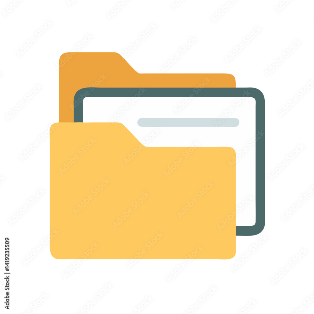 Poster Folder Icon Representing Project File Storage and Organization