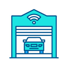 Garage Door Icon Representing Automated Garage and Vehicle Access