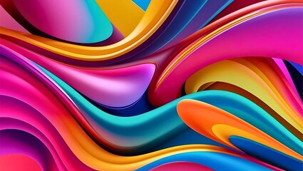 A vibrant abstract wallpaper, with fluid colorful shapes, dynamic gradients, and smooth transitions. Modern digital art style, designed for high-resolution backgrounds.