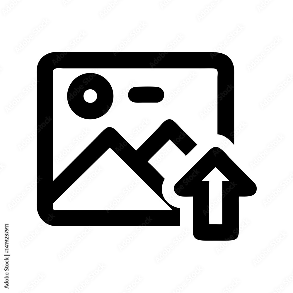 Leinwandbilder Image Upload Icon Representing Photo Submission and Digital Content Sharing