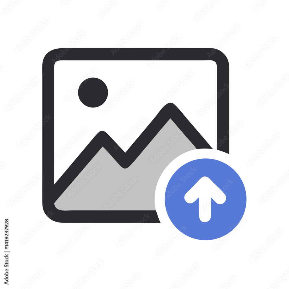 Poster Image Upload Icon Representing Photo Submission and Digital Content Sharing
