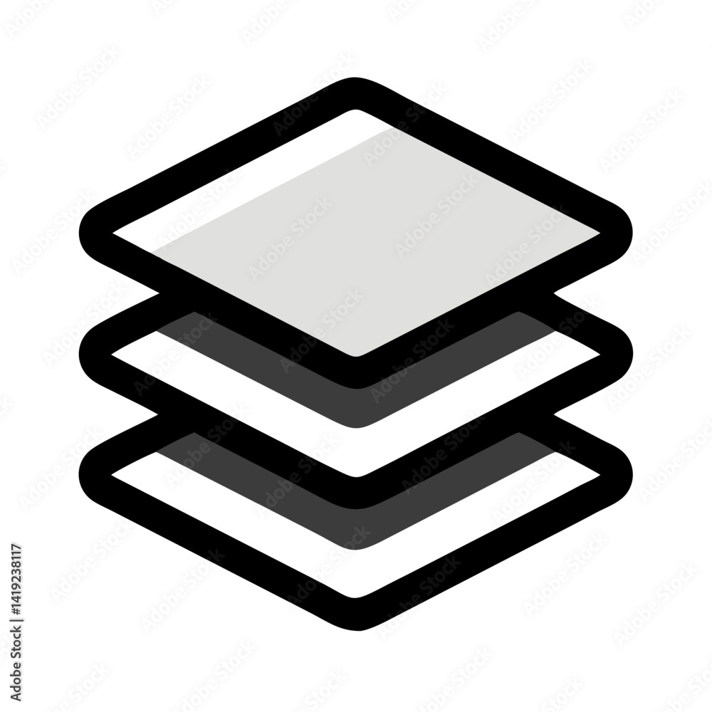 Poster Layer Stack Icon Representing Graphic Design Layer and Digital Artwork