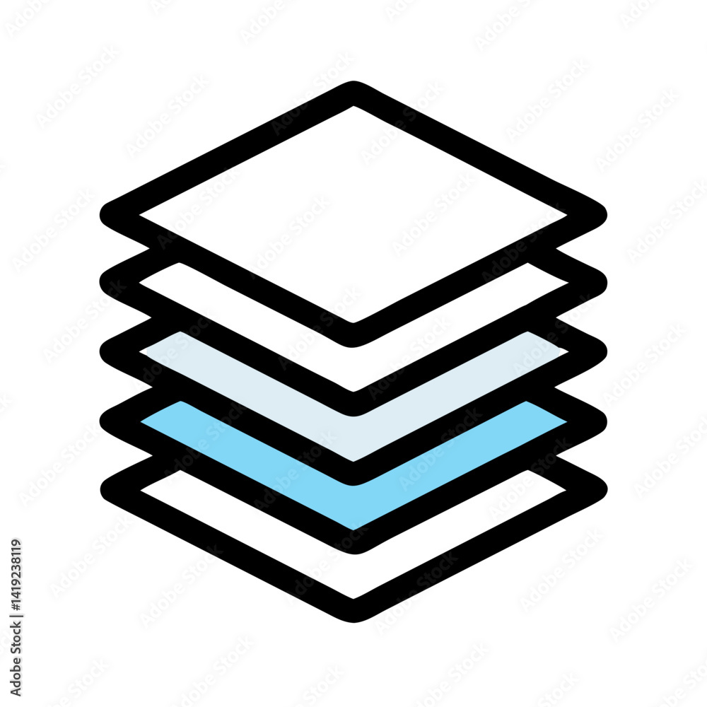 Poster Layer Stack Icon Representing Graphic Design Layer and Digital Artwork