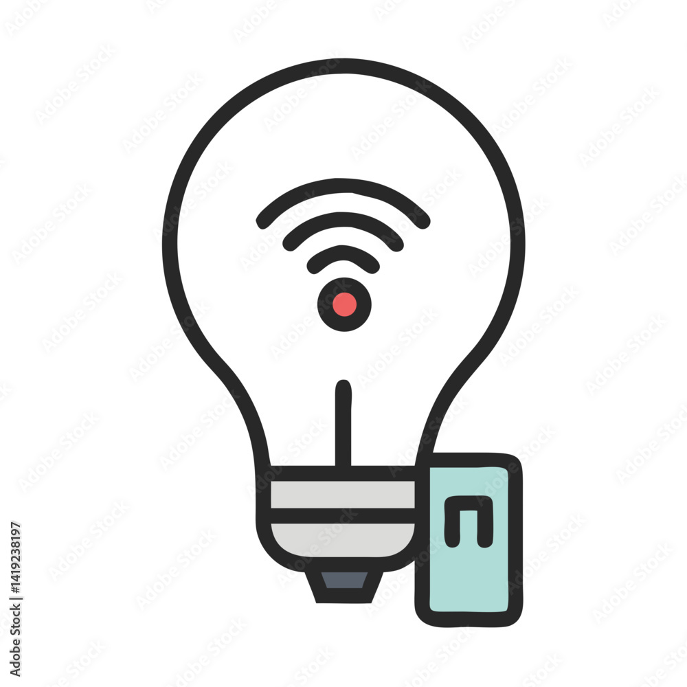 Aufkleber Light Bulb Icon Representing Smart Lighting Device and Energy-Efficient Solutions