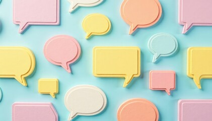 Pastel speech bubbles, seamless repeat pattern, speech bubble, retro, bubbly