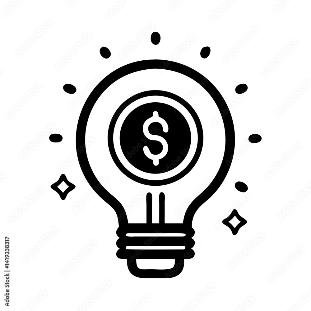 Aufkleber light bulb with dollar symbol icon representing innovative ideas and financial value