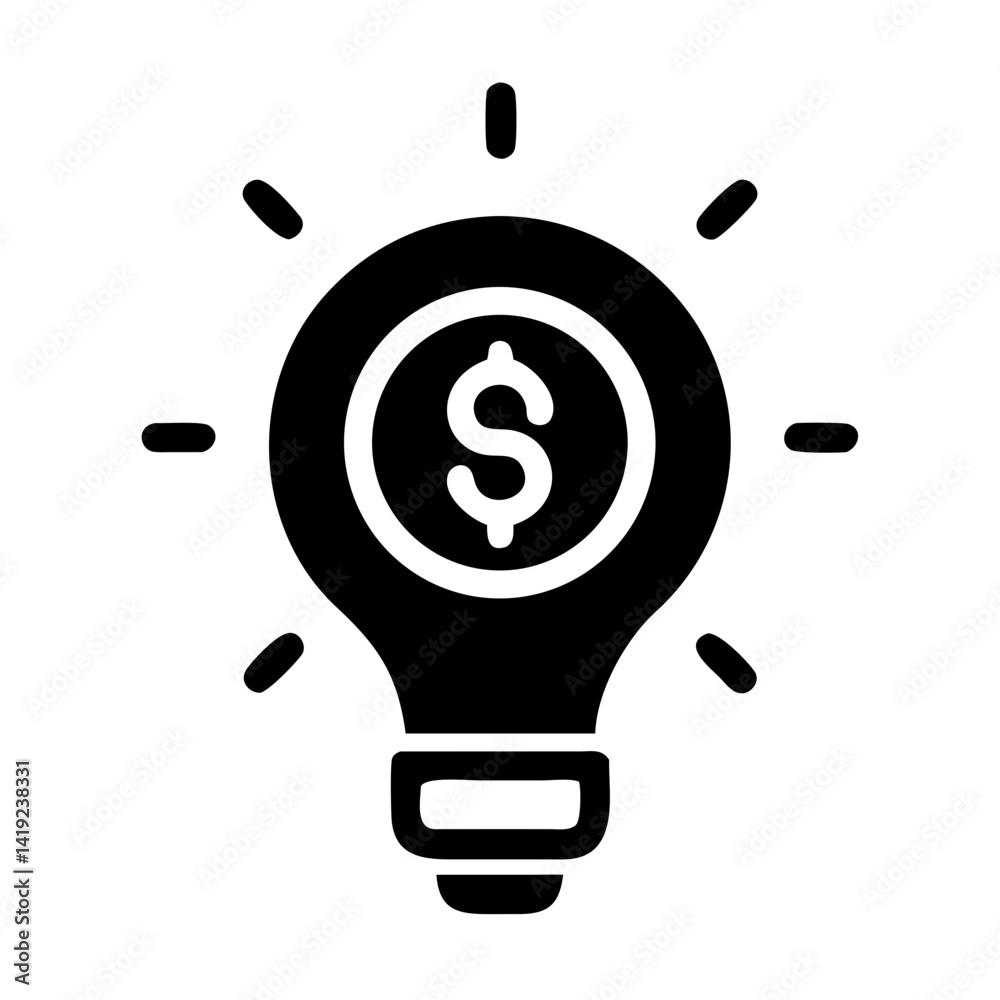 Aufkleber light bulb with dollar symbol icon representing innovative ideas and financial value