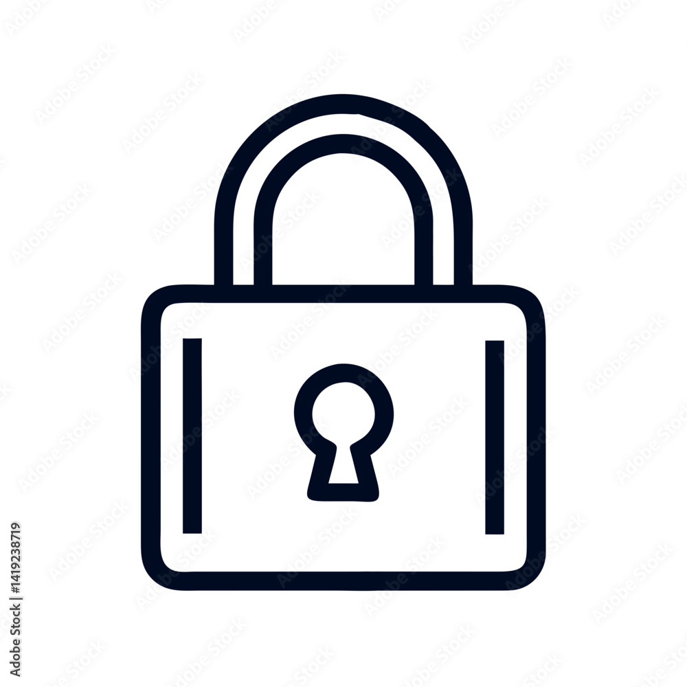 Poster Locked Padlock Icon Representing Device Security and Data Protection