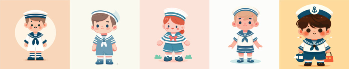little boy vector becomes sailor