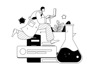 Medical characters fighting the epidemic flat vector concept operation hand drawn illustration
