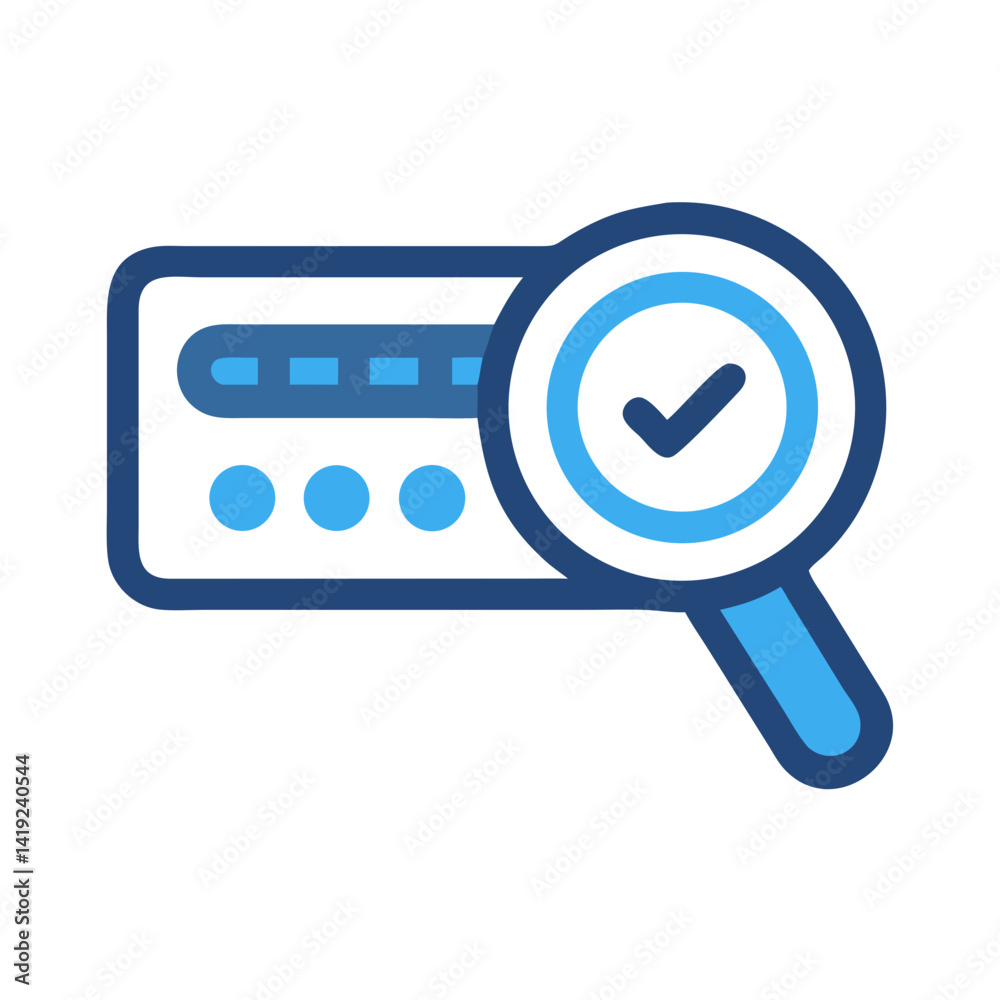 Poster Password Search Icon Representing Credential Recovery and Secure Access Retrieval