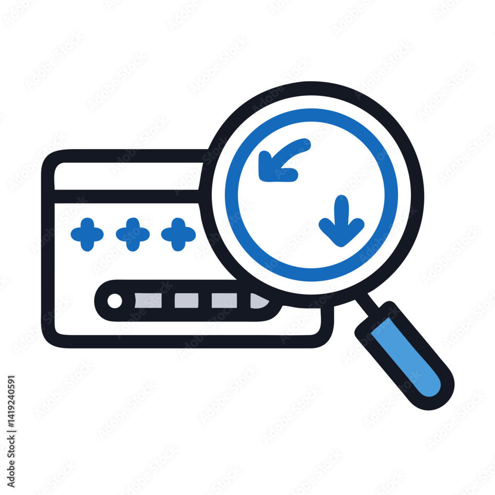 Poster Password Search Icon Representing Credential Recovery and Secure Access Retrieval