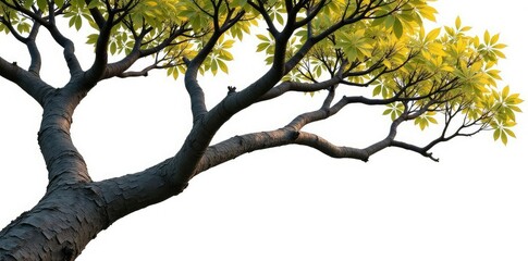Fototapeta premium Twisted tree branches isolated on white background, background, white