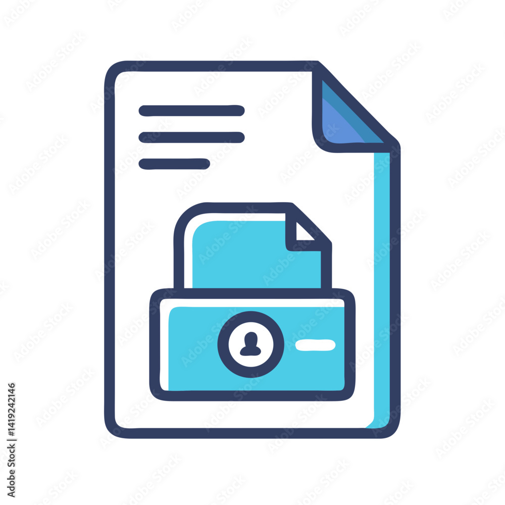 Aufkleber Secure Document Drive Icon Representing Digital File Protection and Encrypted Storage