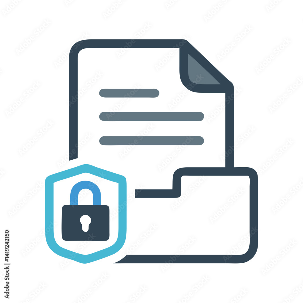 Aufkleber Secure Document Drive Icon Representing Digital File Protection and Encrypted Storage