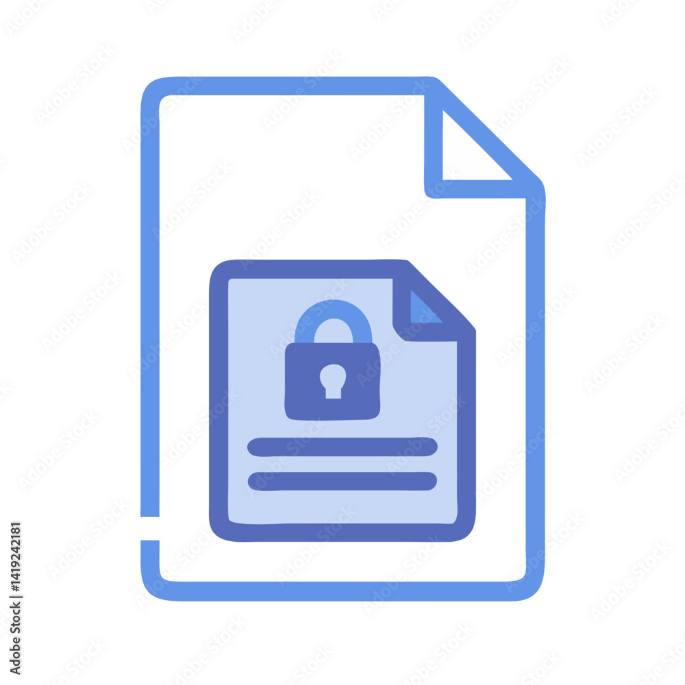 Aufkleber Secure Document Drive Icon Representing Digital File Protection and Encrypted Storage