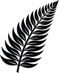 New Zealand Silver Fern Emblem in Black   Classic Nature Symbol Vector for Print & Design Use © ArtifyStock
