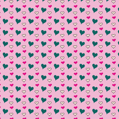 Pattern seamless heart abstract background. Repeated hearts. Cute seamless pattern