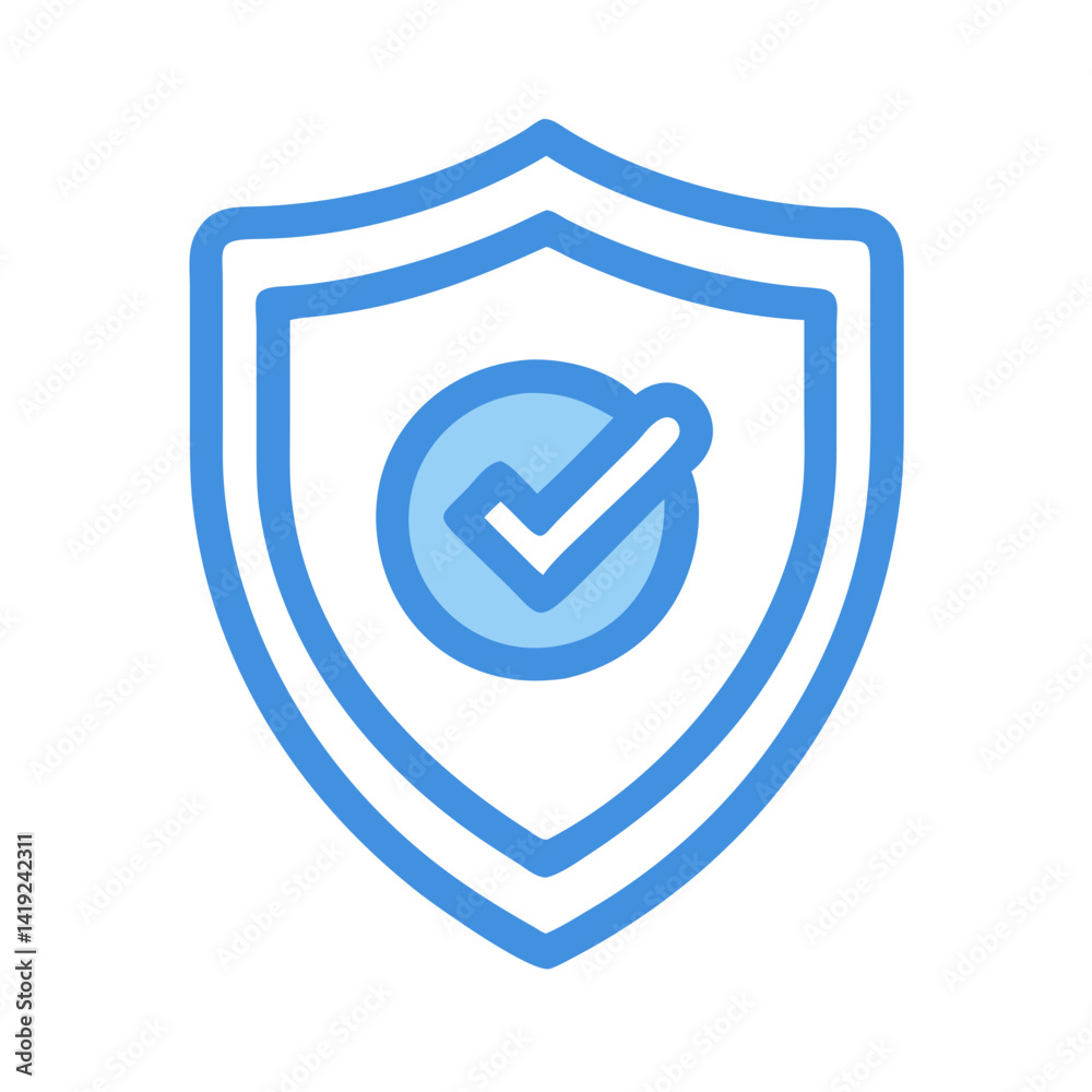 Aufkleber shield with checkmark icon representing security and verified protection