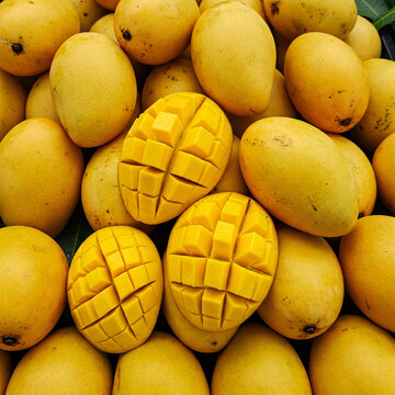 Juicy Alphonso Mangoes: A Close-Up of Sweetness and Tropical Delight