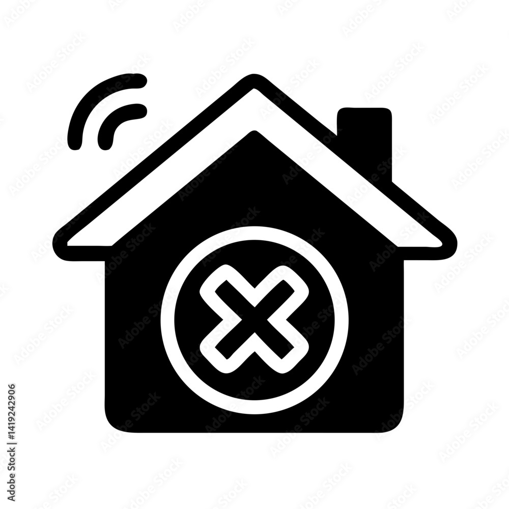 Poster Smart Home with Gear Icon Representing Home System Automation and Configuration