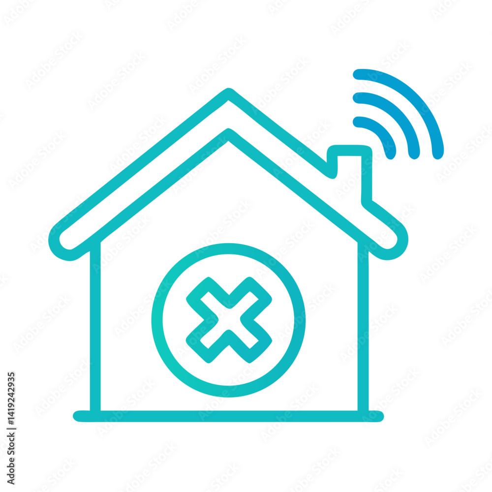 Poster Smart Home with Gear Icon Representing Home System Automation and Configuration