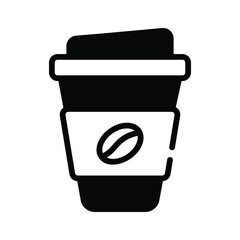 Latest icon of coffee cup designed in glyph style