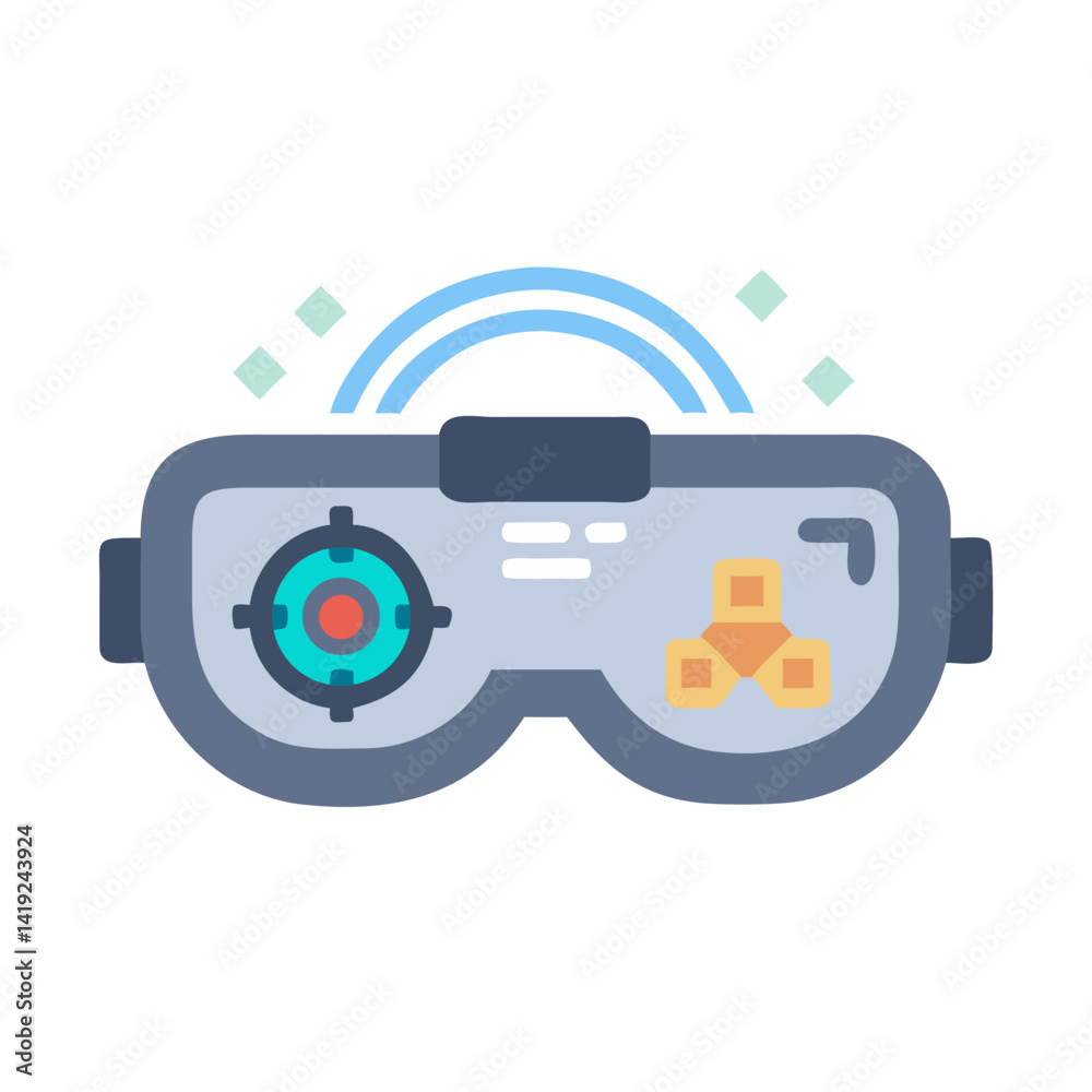 Poster Tech Goggles Icon Representing Augmented Reality and Immersive Digital Experience