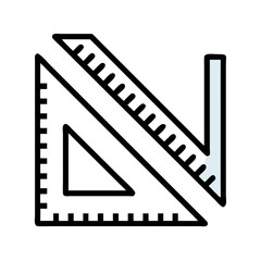 Triangle and Protractor Icon Representing Measurement and Geometry Tools