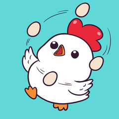 Cute and adorable chicken illustration
