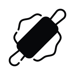 A captivating glyph style icon of rolling dough