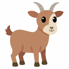 new style goat animal carton vector icon on white background