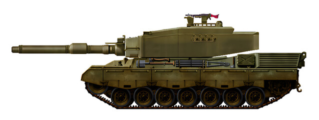 Leopard 1A6-120 (A modernized version of the Leopard 1 tank, with a new turret and 120mm gun) © Tikros