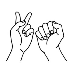 pinky promise icon, pinky promise line art - simple line art of pinky promise, perfect for pinky promise logos and icons
