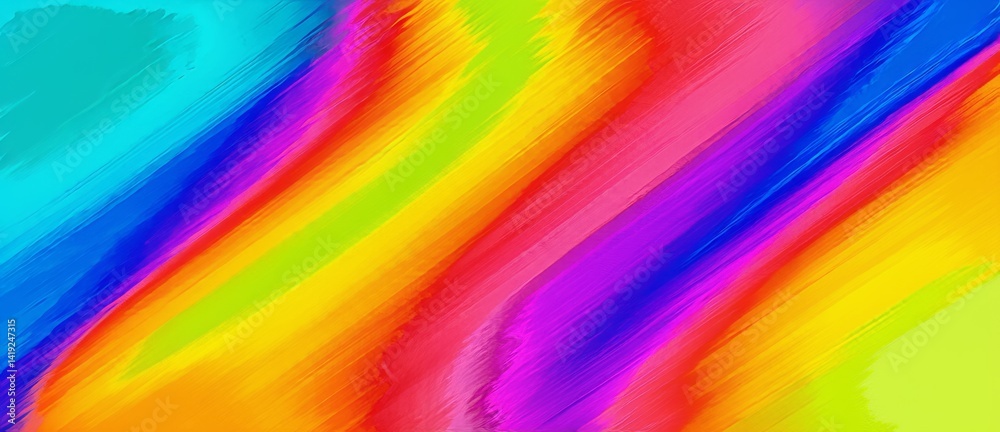 Poster vibrant abstract art with colorful brush strokes creating a dynamic background effect