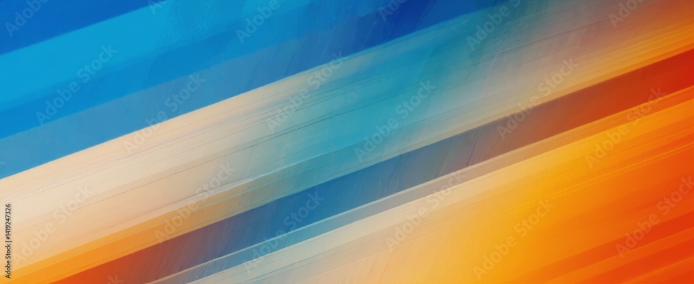 Poster colorful abstract background with vibrant blue and orange linear patterns creating a dynamic composi