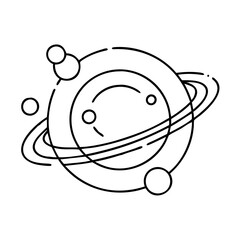 planetary ring system icon, planetary ring system line art - simple line art of planetary ring system, perfect for planetary ring system logos and icons