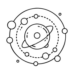planetary ring system icon, planetary ring system line art - simple line art of planetary ring system, perfect for planetary ring system logos and icons © Sayem